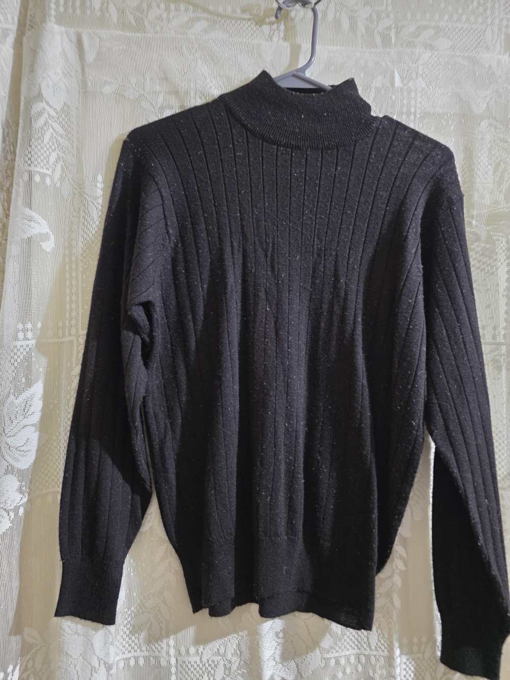 Karen Scott Black Ribbed Turtleneck Sweater
